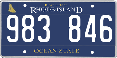 RI license plate 983846