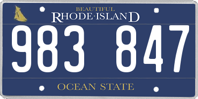 RI license plate 983847