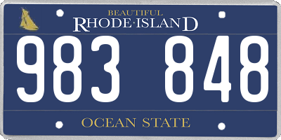 RI license plate 983848