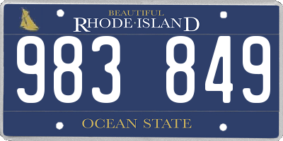 RI license plate 983849