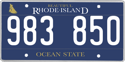 RI license plate 983850