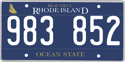 RI license plate 983852