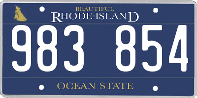 RI license plate 983854