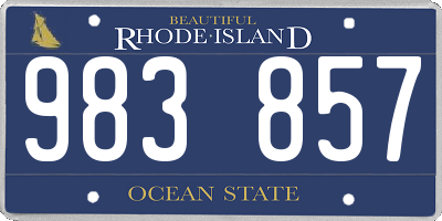 RI license plate 983857