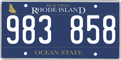RI license plate 983858