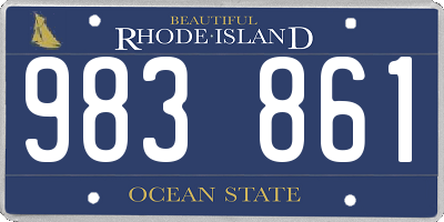 RI license plate 983861