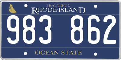 RI license plate 983862