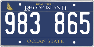RI license plate 983865