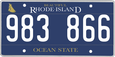 RI license plate 983866