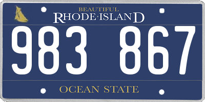 RI license plate 983867