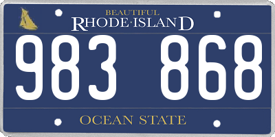 RI license plate 983868