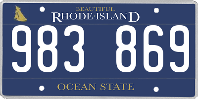 RI license plate 983869