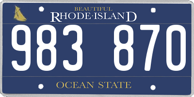 RI license plate 983870