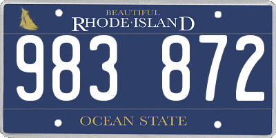 RI license plate 983872