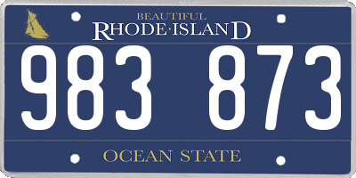 RI license plate 983873
