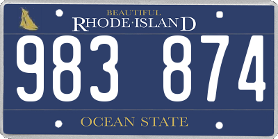 RI license plate 983874