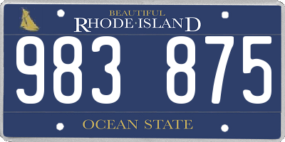 RI license plate 983875