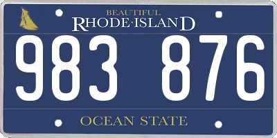 RI license plate 983876