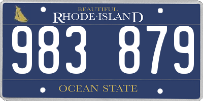 RI license plate 983879
