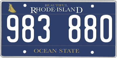 RI license plate 983880