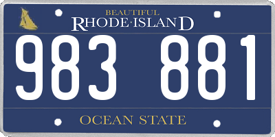 RI license plate 983881