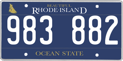 RI license plate 983882