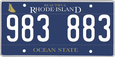 RI license plate 983883