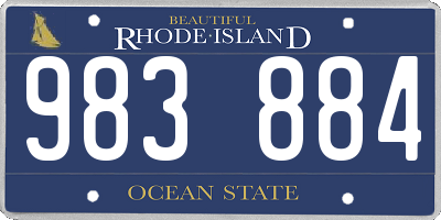 RI license plate 983884