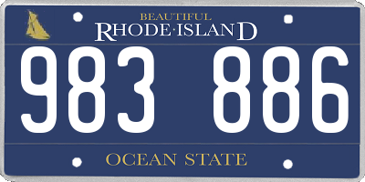 RI license plate 983886