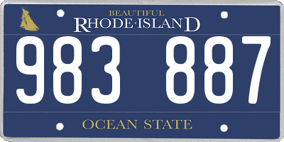 RI license plate 983887