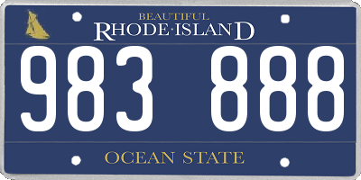 RI license plate 983888