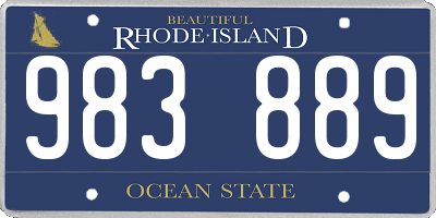 RI license plate 983889