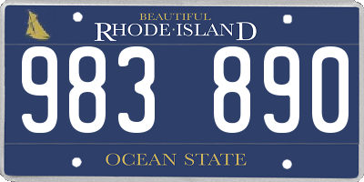 RI license plate 983890
