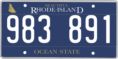 RI license plate 983891