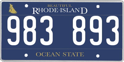 RI license plate 983893