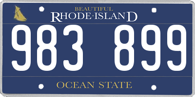 RI license plate 983899