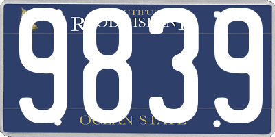 RI license plate 9839