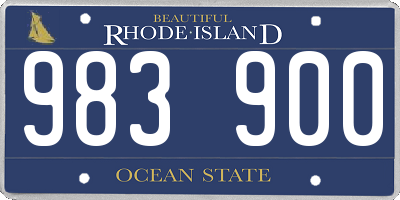 RI license plate 983900