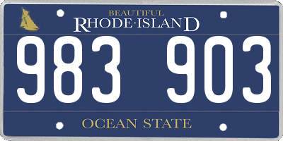 RI license plate 983903