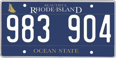 RI license plate 983904