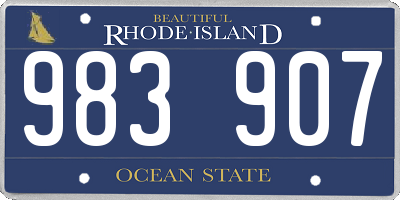RI license plate 983907