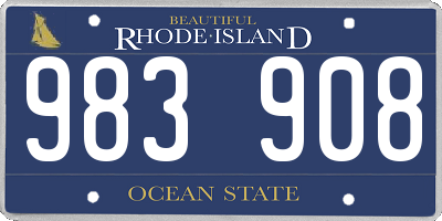 RI license plate 983908