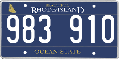 RI license plate 983910