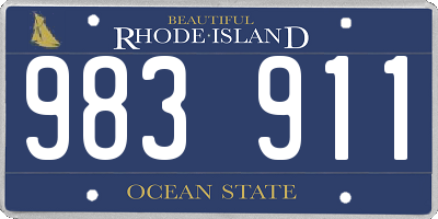 RI license plate 983911