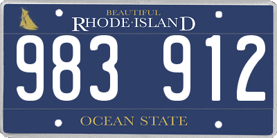 RI license plate 983912