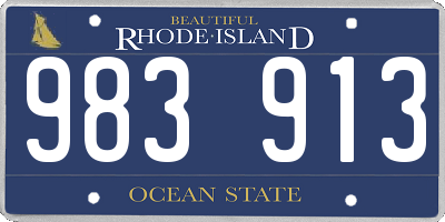 RI license plate 983913