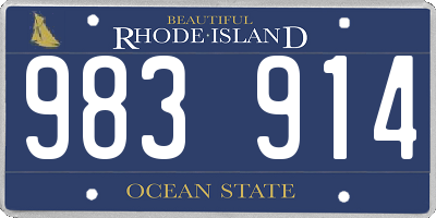 RI license plate 983914