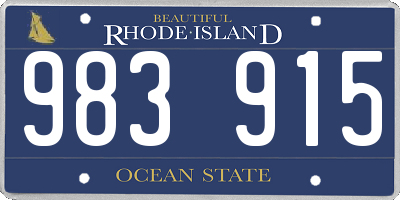 RI license plate 983915