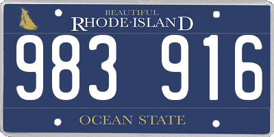 RI license plate 983916