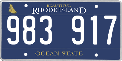 RI license plate 983917